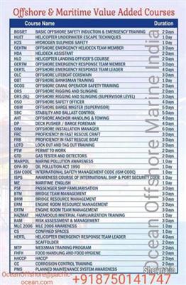 Catering courses Rating Courses Passenger Ship Training Technical