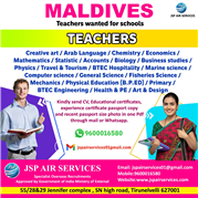 Teacher vacancy in Maldives | JSP Air Services