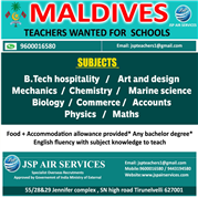 Teacher vacancy in Maldives | JSP Air Services