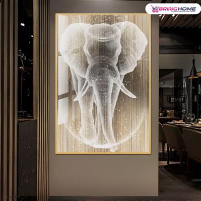 Elephant Symphony Crystal Porcelain Painting