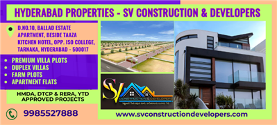 SV Construction and Developers. Phone Number 9985527888