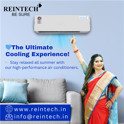 Reintech 1 Ton 3 Star Inverter Split AC With 7-Stage Air Filtration, 100% Copper