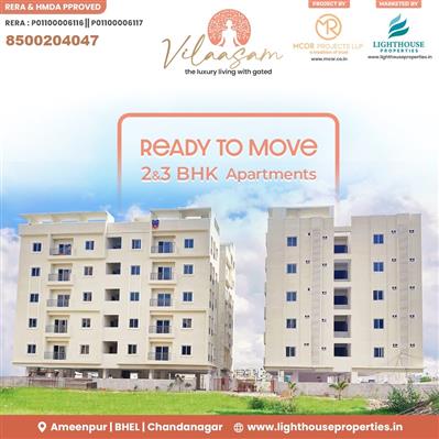 #Vilaasam - Gated Community Ready to move Flats for sale In Ameenpur - BHEL -HYD